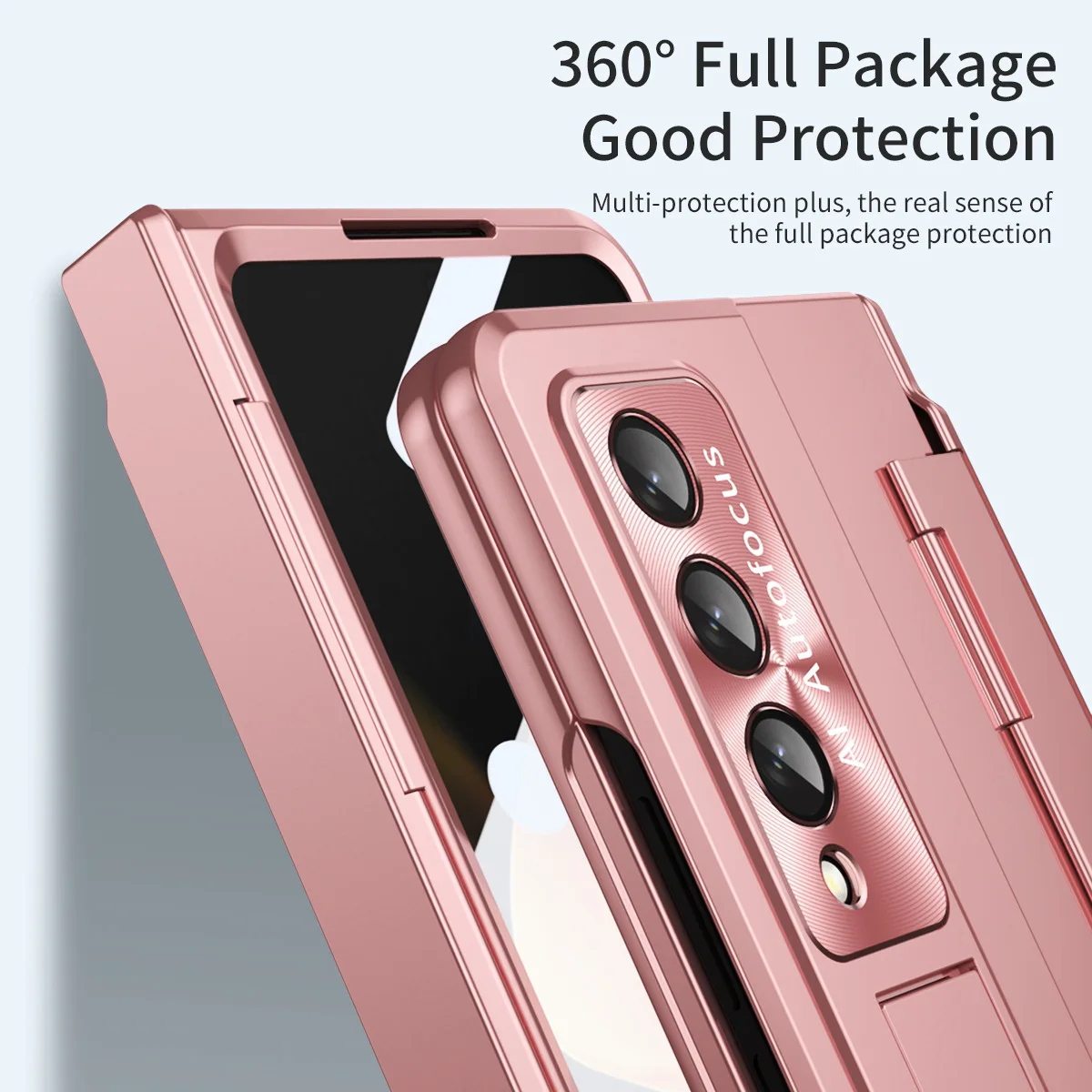 Samsung Zfold3/Zfold4/Zfold5 플랫 힌지 접이식 쉘-멤브레인 통합 케이스