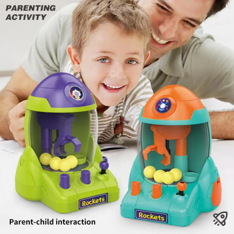 미니 인형, 어린이 데스크탑 수동 장난감, 어린이 우주 로켓 클로 기계, 볼 캐처 게임, 캔디 머신, 어린이 선물