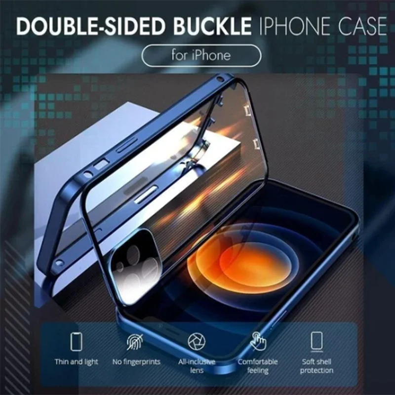 iPhone 양면 강화 유리 마그네틱 케이스