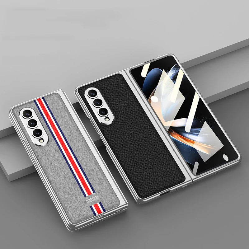 Samsung Galaxy Z Fold4 비즈니스 일반 가죽 전화 케이스에 적합