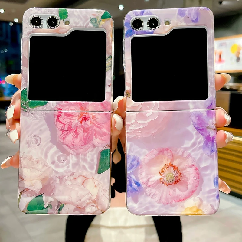 삼성 Z Flip5 신선한 꽃 전화 케이스