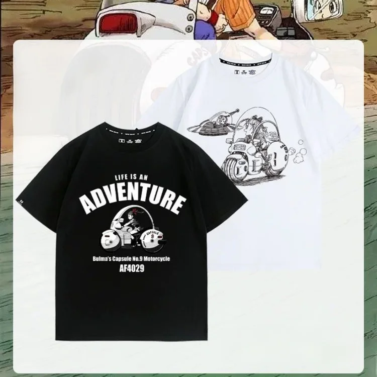 귀여운 카툰 패턴 프린트 반팔 티셔츠 (남녀 공용)